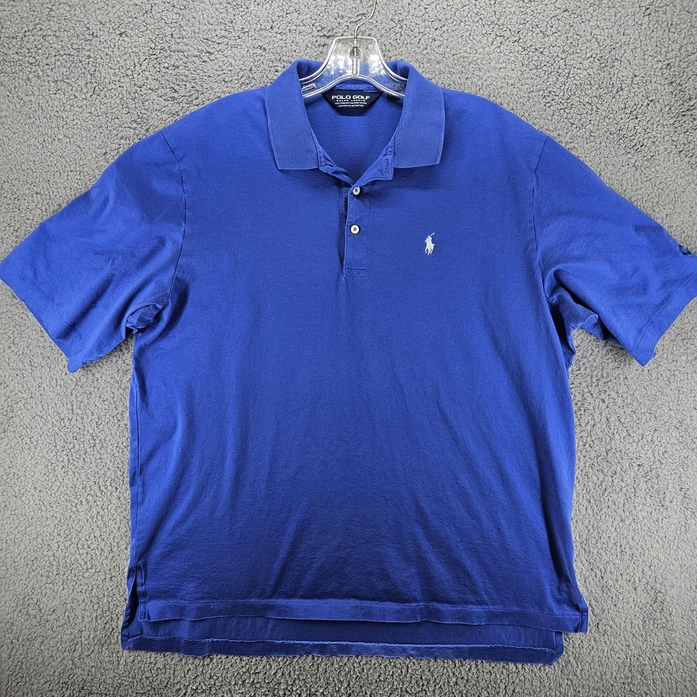 Polo Golf Ralph Lauren Polo Shirt Mens L Large Blue Short Sleeve Pony Golf